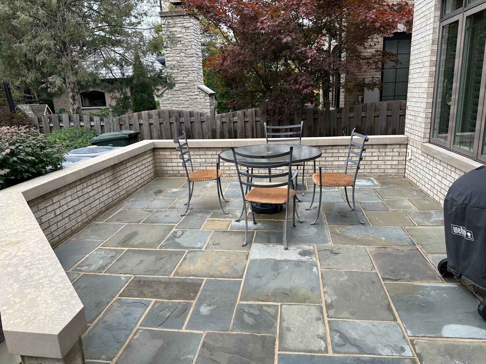 Stone patio after professional power washing